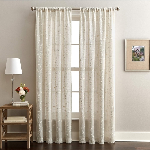 Curtainworks Lynette One Rod Pocket Curtain Panel 50" x 95" - Picture 1 of 8